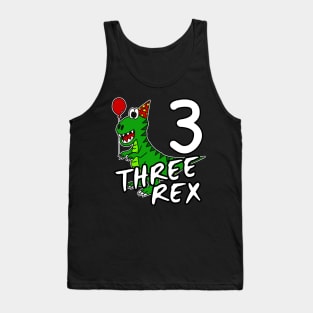 Three Rex 3rd Birthday Dinosaur Tyrannosaurus Rex Funny Tank Top